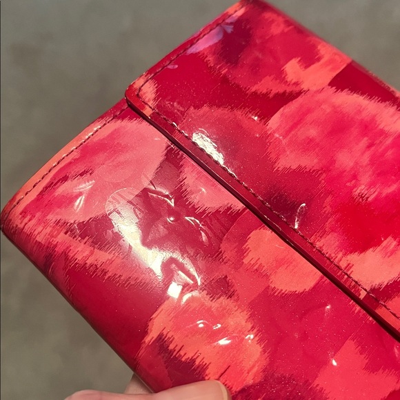 Louis Vuitton Red Floral Vernis Wallet